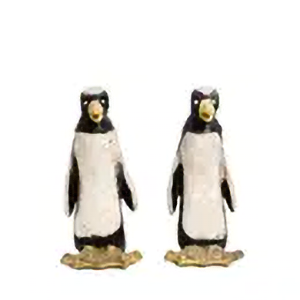 Pair of Mid-Century Ceramic Penguin Figurines with Gilt Bases
